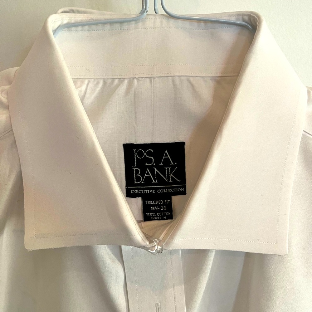 Jos A bank Men’s Dress Shirt - 16 1/2 x 34; exec collection with French Cuffs
